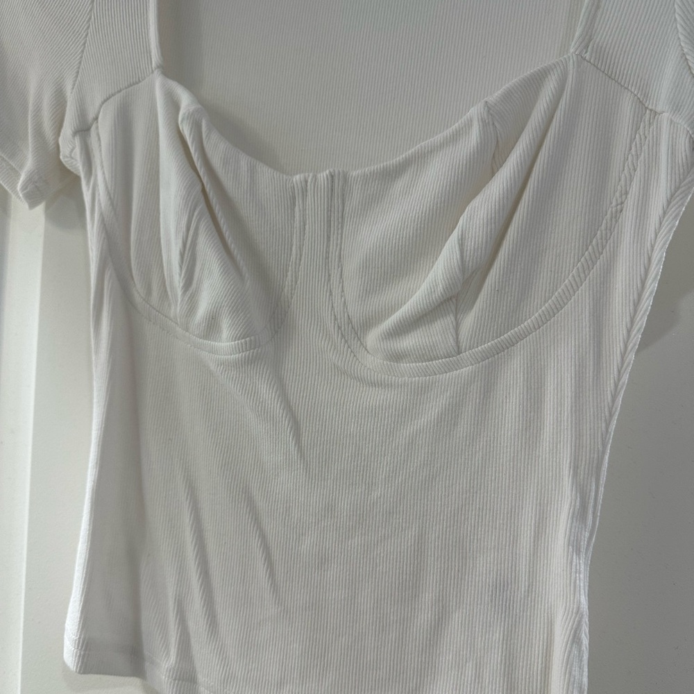 Lulus White Ribbed Bustier Top - Picture 9 of 10